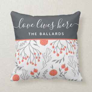 Love Lives Here Name Throw Pillow