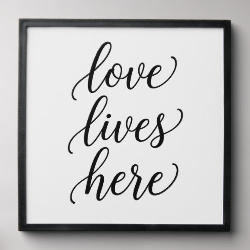Love Lives Here Script Wall Art Photo Tile