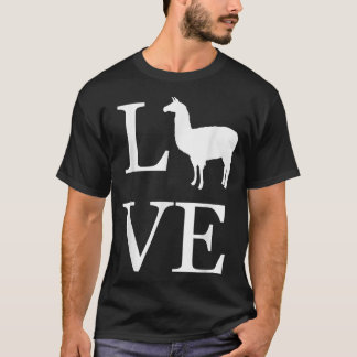 Love Llama Alpaca Silhouette Llamas Lover Owner Pe T-Shirt