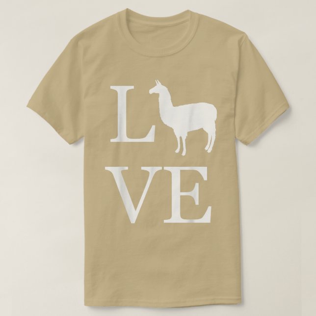 Love Llama Alpaca Silhouette Llamas Lover Owner Pe T-Shirt (Design Front)