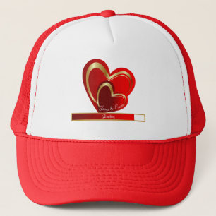 Love Loading Red Hearts Customizable Girlfriend Trucker Hat