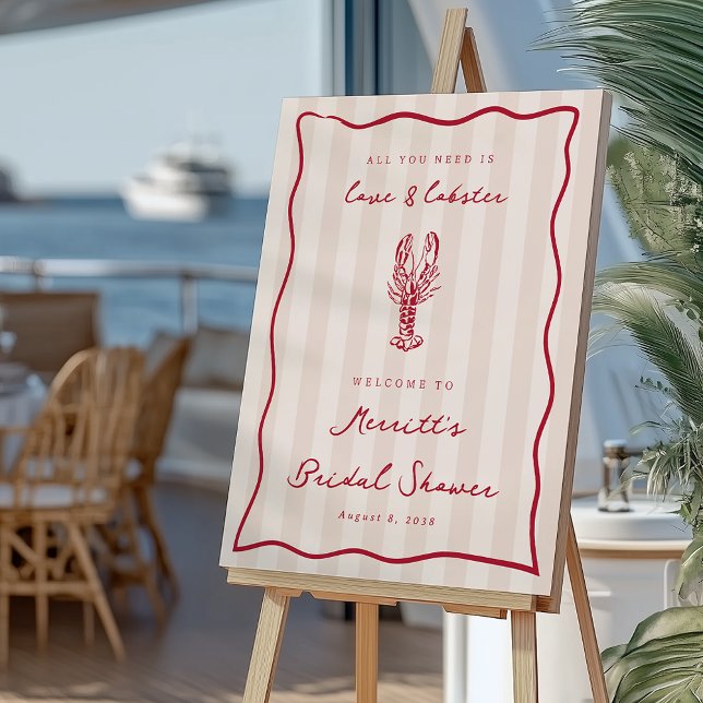 Love & Lobster Bridal Shower Welcome Sign (Creator Uploaded)