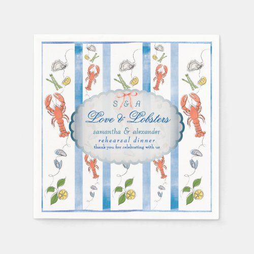 Love & Lobster Red Bow Wedding Rehearsal Dinner