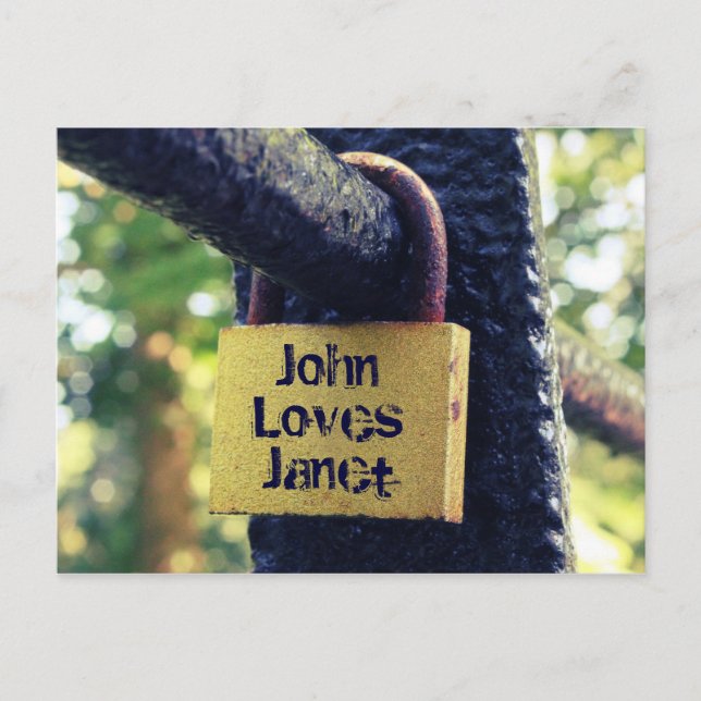 Love Lock (Cross Process Effect) Postcard (Front)