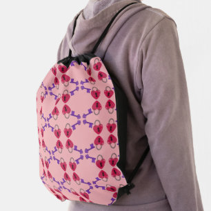 Love Lock + Key Drawstring Bag