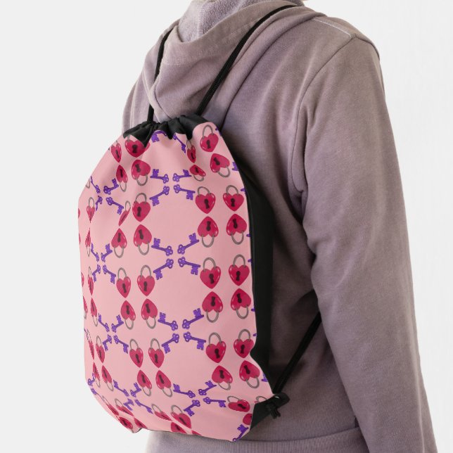 Love Lock + Key Drawstring Bag (Insitu)