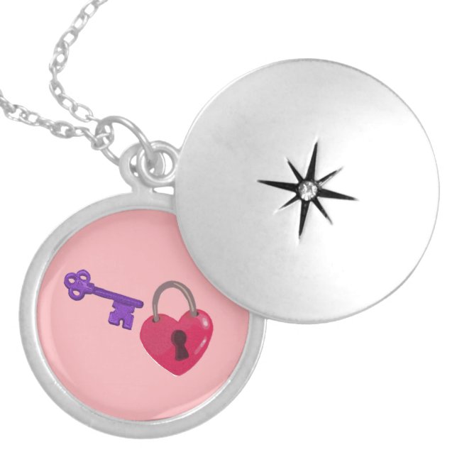 Love Lock + Key Locket Necklace (Front)