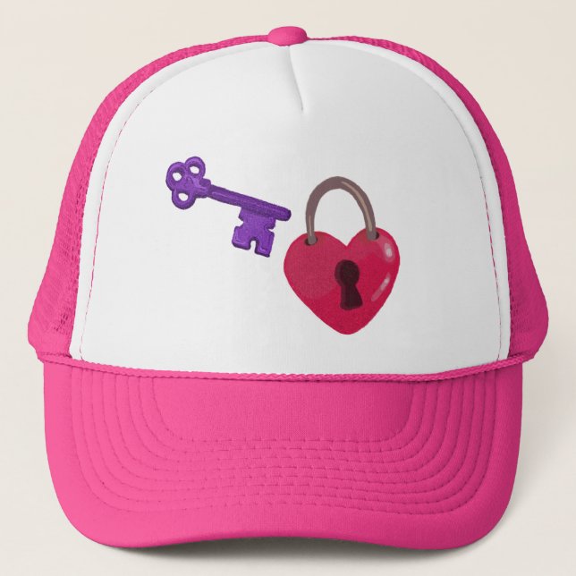 Love Lock + Key Trucker Hat (Front)