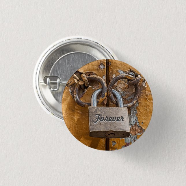 Love Lock on Worn Antique Door Button (Front & Back)