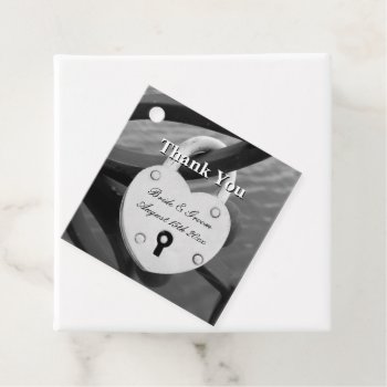 Love Lock With Keyhole Personalized Wedding Favor Tags by photoedit at Zazzle