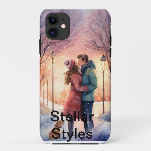 Love Locked A Kiss Captured on Screen iPhone 11 Case
