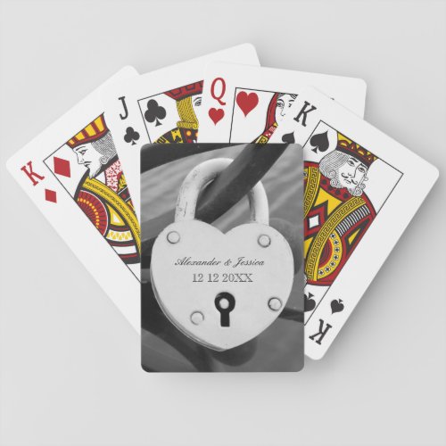 Love locker wedding party favor playing cards