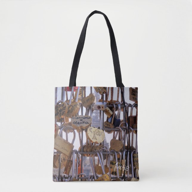 Love Locks and Eiffel Tower. Paris. France. Tote Bag (Front)