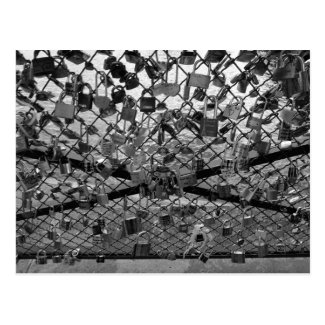 Love Locks Photo Pont des Arts Bridge Postcard