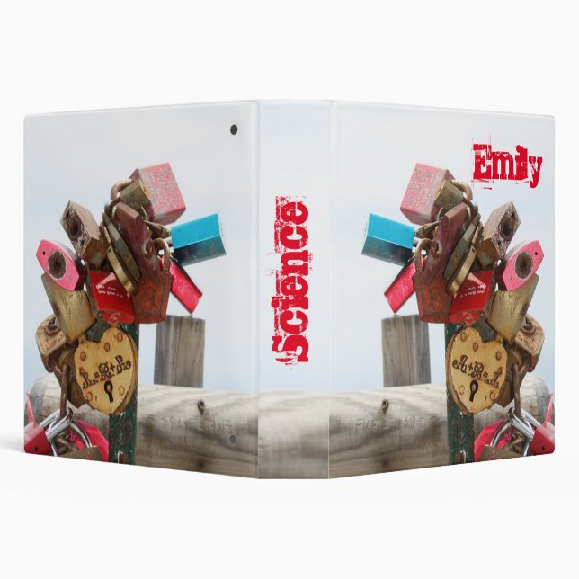 Love Locks School Class 3 Ring Binder (Background)