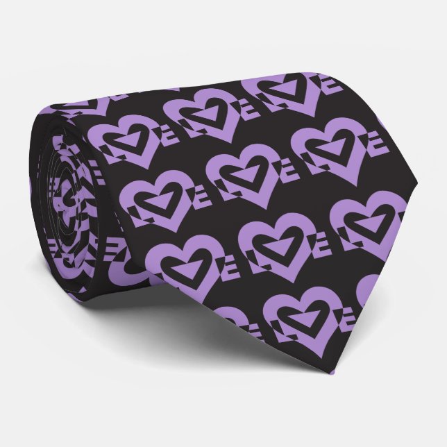 Love Logo, Purple and Black Neck Tie (Rolled)