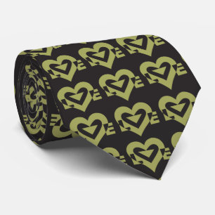Love Logo, Sage Green and Black Neck Tie
