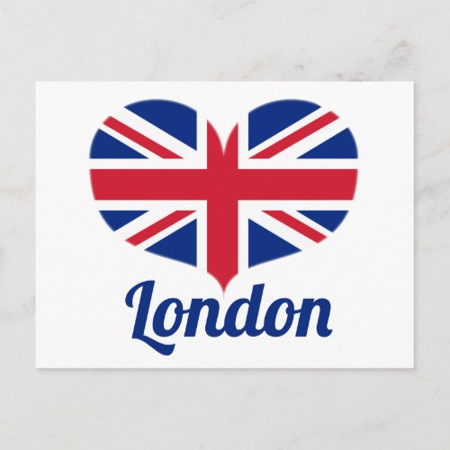 Love London  Heart Shaped UK Flag  Union Jack Postcard