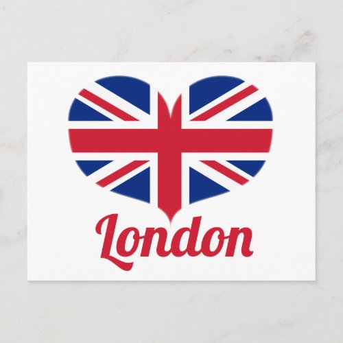 Love London  Heart Shaped UK Flag  Union Jack Postcard