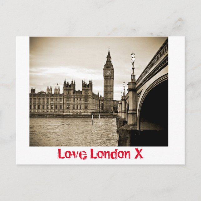 Love London X - Houses of Parliament Postcard (Front)