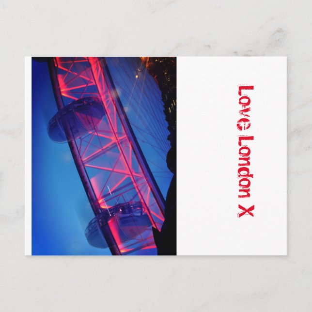 Love London X - The London Eye Ferris Wheel Postcard (Front)