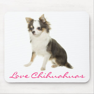 Love Long Coat Chihuahua Puppy Computer Mousepad