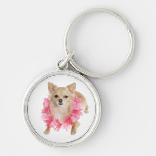 Love Long Hair Chihuahua Puppy Dog Keychain