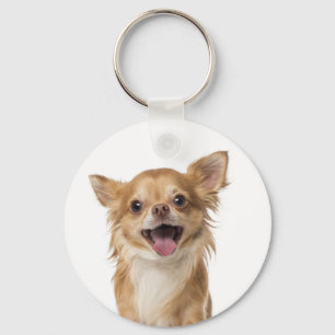Love Long Hair Chihuahua Puppy Dog Keychain
