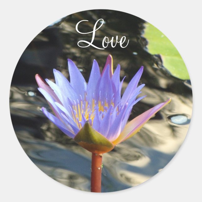 Love Lotus Classic Round Sticker (Front)