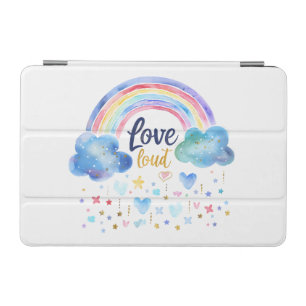 Love Loud Rainbow Cute Pastel Rainbow Art iPad Mini Cover