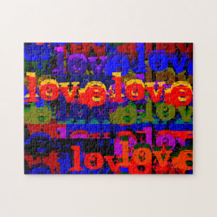 Love Love Contemporary Urban Art Style Jigsaw Puzzle