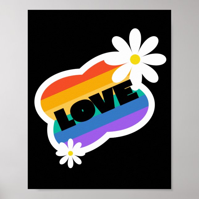 Love. Love is love. LGBT+Pride. Rainbow. Poster (Front)