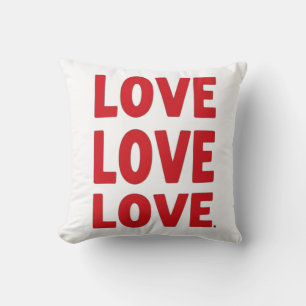 Love Love Love – Bold Valentine Typography Design Throw Pillow