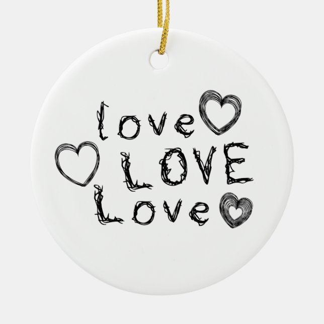 Love Love Love Christmas Ornament – Modern Holiday (Front)