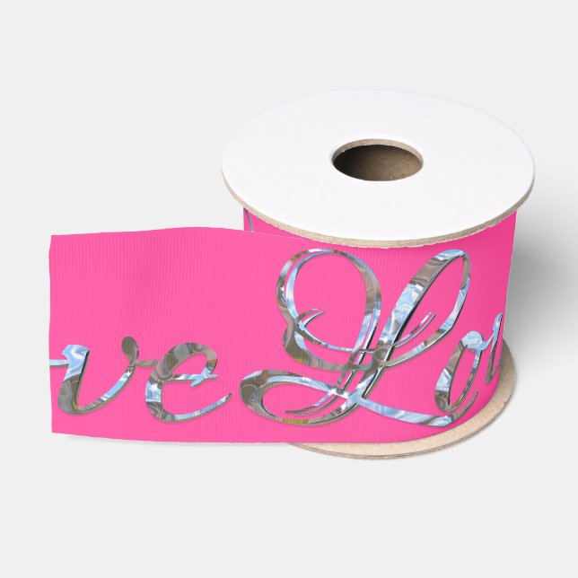Love Love Love Elegant Pink Grosgrain Ribbon (Spool)
