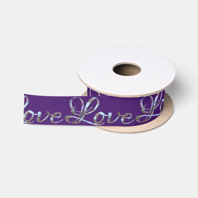 Love Love Love Elegant Royal Purple Satin Ribbon (Spool)