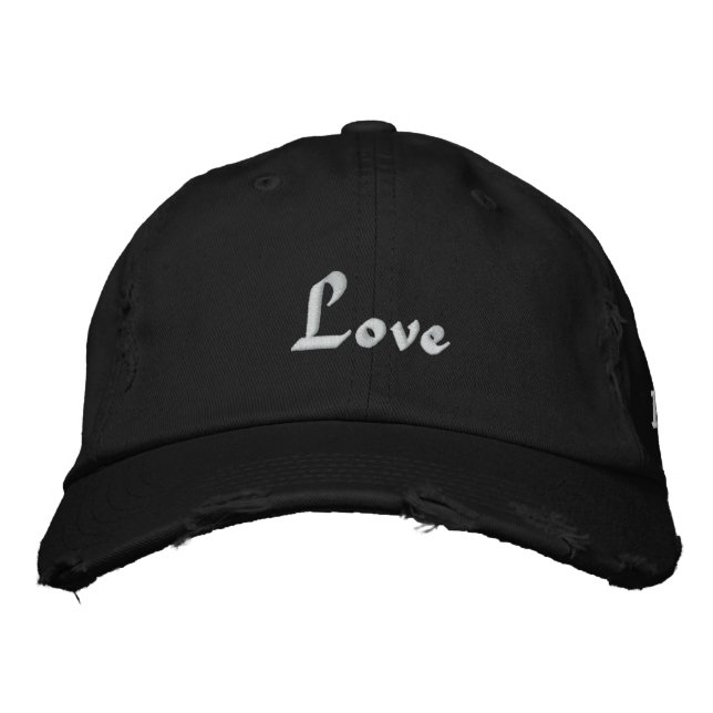 Love, Love, Love Embroidered Baseball Hat (Front)
