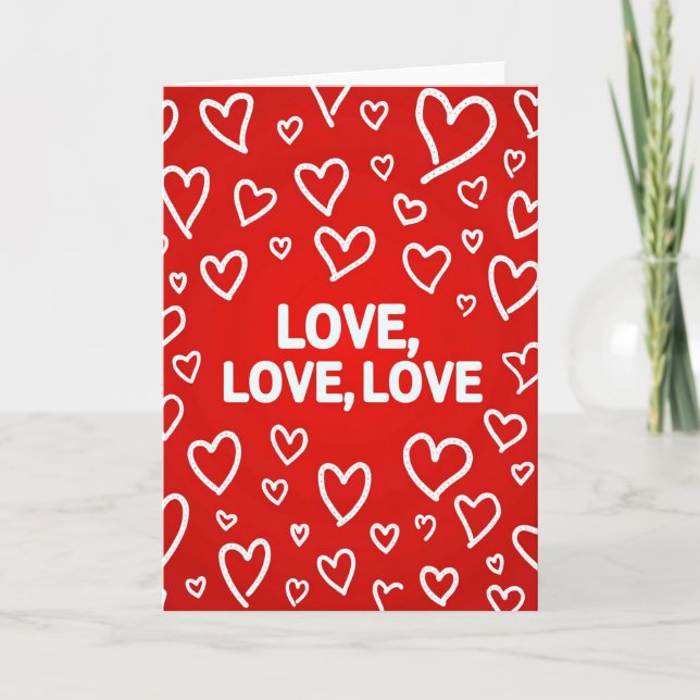 Love Love Love Hearts Card (Front)