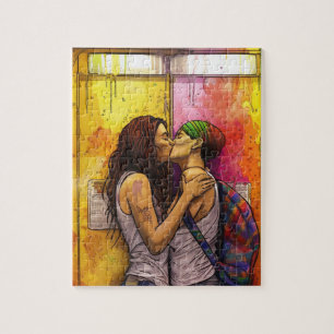 Love Love Love Lesbian Pride Jigsaw Puzzle