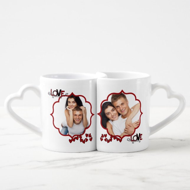 Love Love Love Personalized Photo Lovers Mugs (Front Nesting)