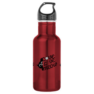 Love Love Meow Cute Cat Stainless Steel Water Bottle