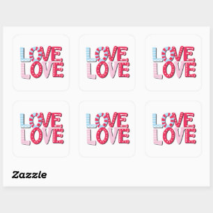 Love Love Square Sticker