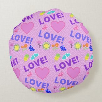 Love-Love Yellow Pink Reversible Pillow