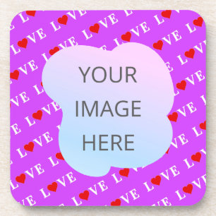 LOVE, Loving, Heart, Caring, LOVE Motif, Patterns, Beverage Coaster