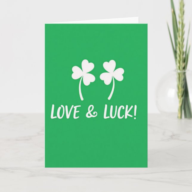 Love Luck Shamrock Green Scene Card (Front)