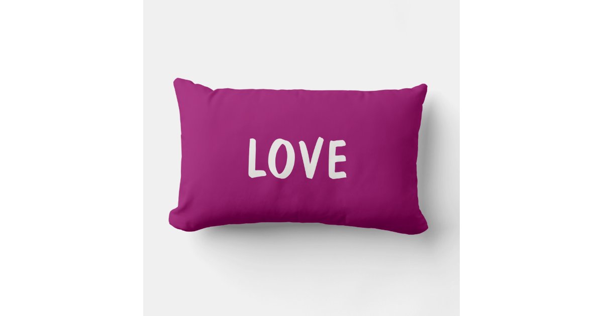 Love Lumbar Pillow Purple Grape / Magenta Zazzle