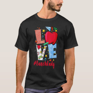 Love Lunch Lady Apples Back To School Teacher T-Shirt
