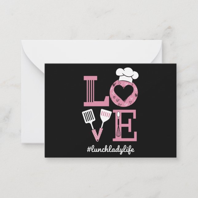 Love Lunch Lady Life Funny Valentines Day Gifts  Note Card (Front)
