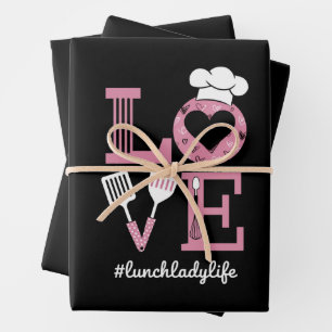 Love Lunch Lady Life Funny Valentines Day Gifts  Wrapping Paper Sheets