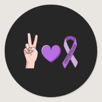 Love Lupus Purple Ribbon Awareness Meme  Classic Round Sticker